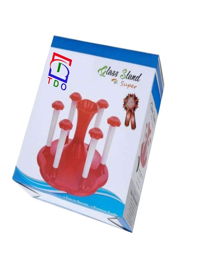 TDO حامل أكواب بلاستيكي أزرق من TDO، يتسع لستة أكواب، مناسب للمطبخ، طاولة الطعام، والسفر - متين، قوي، سهل الحمل - Image 4